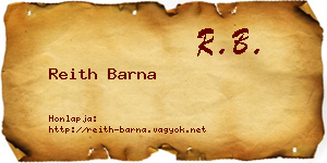 Reith Barna névjegykártya